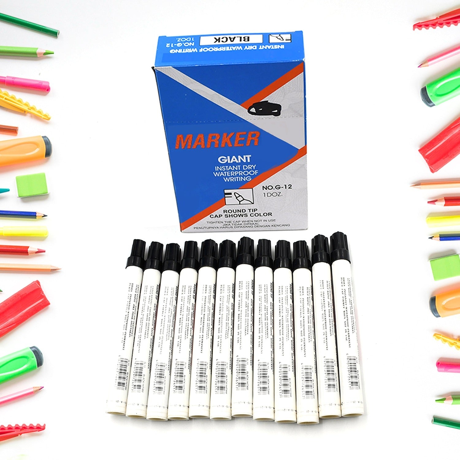 1625 Black Permanent Marker Leak Proof Marker Craftworks, School Projects and Other | Suitable for Office and Home Use (Pack Of 12 Pc) 1625 Black Permanent Marker Leak Proof Marker Craftworks, School Projects and Other | Suitable for Office and Home Use (Pack Of 12 Pc)